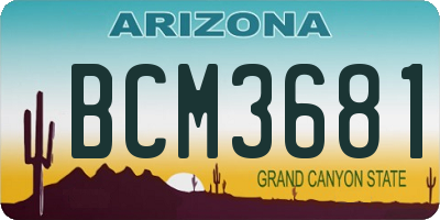 AZ license plate BCM3681