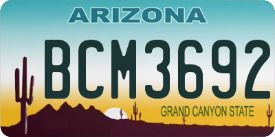 AZ license plate BCM3692