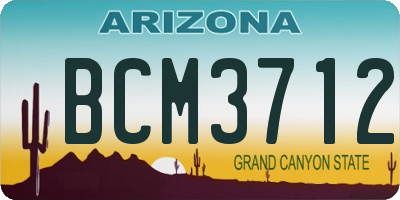 AZ license plate BCM3712