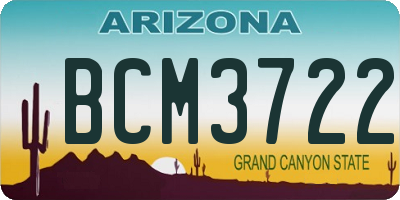 AZ license plate BCM3722