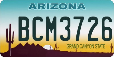 AZ license plate BCM3726