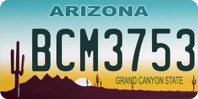 AZ license plate BCM3753