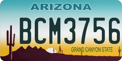 AZ license plate BCM3756