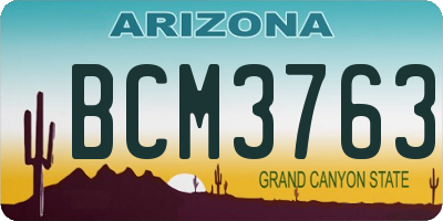 AZ license plate BCM3763