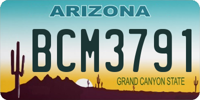 AZ license plate BCM3791