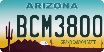 AZ license plate BCM3800