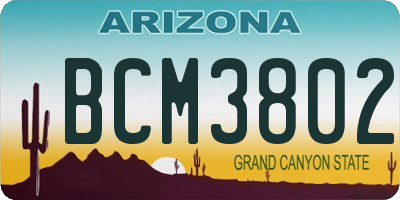 AZ license plate BCM3802