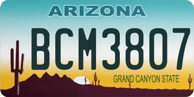 AZ license plate BCM3807