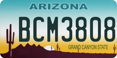 AZ license plate BCM3808