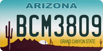 AZ license plate BCM3809