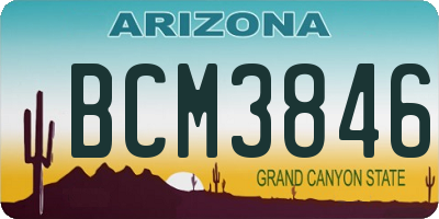 AZ license plate BCM3846