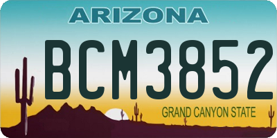 AZ license plate BCM3852