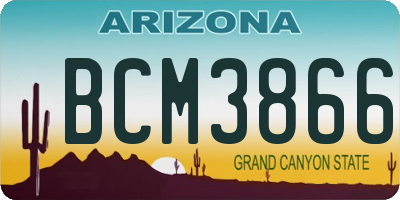 AZ license plate BCM3866