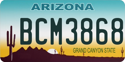 AZ license plate BCM3868