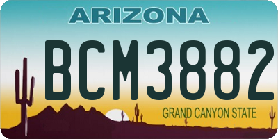 AZ license plate BCM3882