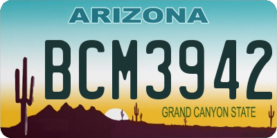 AZ license plate BCM3942