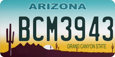 AZ license plate BCM3943