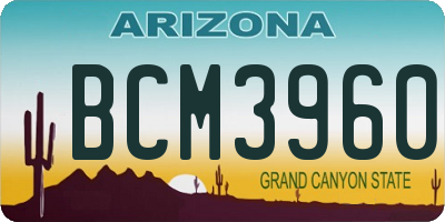 AZ license plate BCM3960