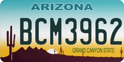 AZ license plate BCM3962