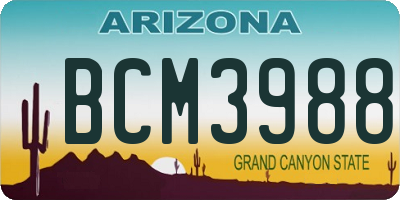 AZ license plate BCM3988