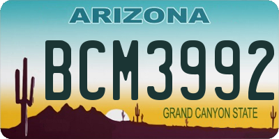 AZ license plate BCM3992