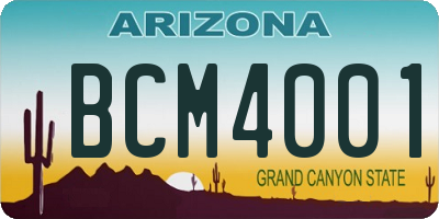 AZ license plate BCM4001