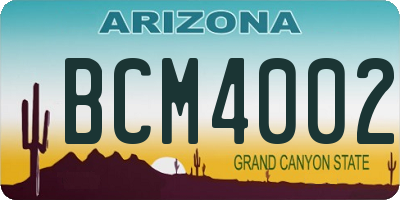 AZ license plate BCM4002