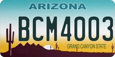 AZ license plate BCM4003