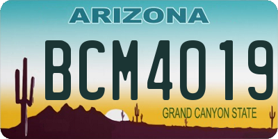 AZ license plate BCM4019