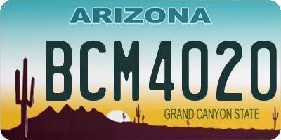 AZ license plate BCM4020