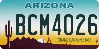 AZ license plate BCM4026