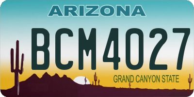 AZ license plate BCM4027