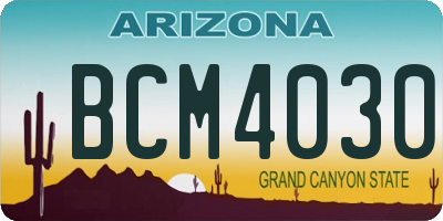 AZ license plate BCM4030