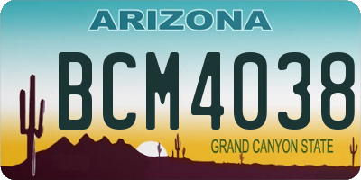 AZ license plate BCM4038