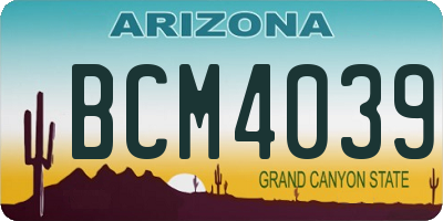 AZ license plate BCM4039