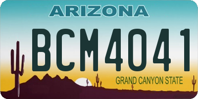 AZ license plate BCM4041