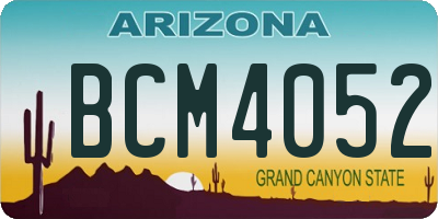 AZ license plate BCM4052