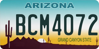 AZ license plate BCM4072