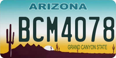 AZ license plate BCM4078