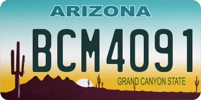 AZ license plate BCM4091