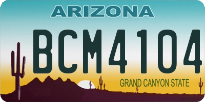 AZ license plate BCM4104