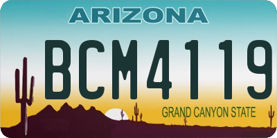 AZ license plate BCM4119