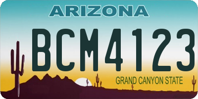 AZ license plate BCM4123