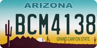 AZ license plate BCM4138