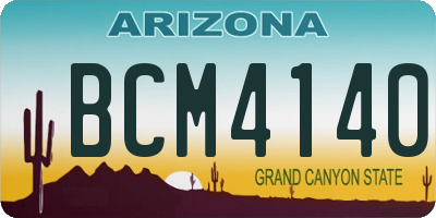 AZ license plate BCM4140