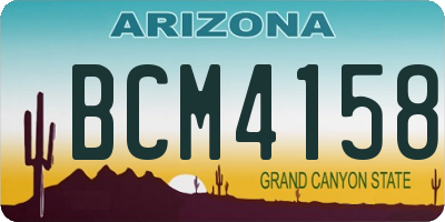 AZ license plate BCM4158