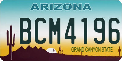 AZ license plate BCM4196