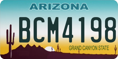 AZ license plate BCM4198