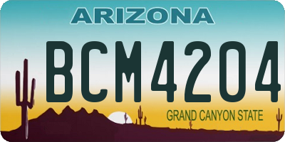 AZ license plate BCM4204