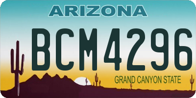 AZ license plate BCM4296